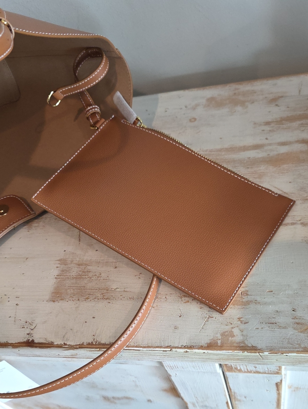 Quince Rowan Tote In Cognac - Picture 9 of 12